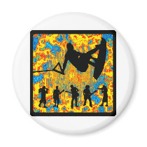 Wakeboard Gone Rockin Refrigerator Magnet