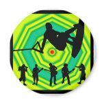 Wakeboard Green Scenes magnets
