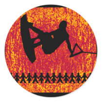 Wakeboard Make Made Round Stickers