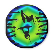 Wakeboard Mashed Mixes Refrigerator Magnet