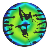 Wakeboard Mashed Mixes Round Sticker