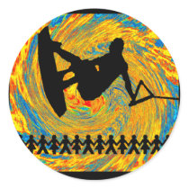 Wakeboard New Education Round Sticker