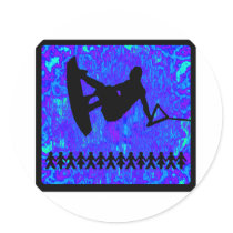 Wakeboard Out Casted Round Sticker