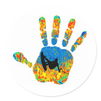 Wakeboard Say Hello Round Stickers
