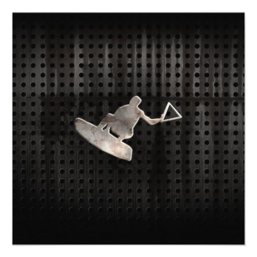 Wakeboarder; Cool Black Personalized Invite