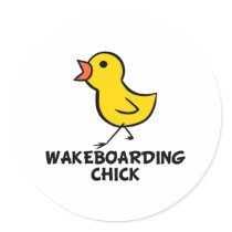 Wakeboarding Chick Stickers