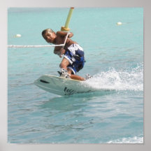 Wakeboarding Turn Poster Print