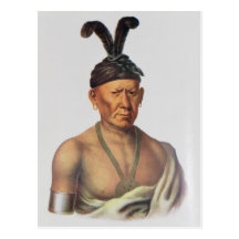 Wakechai or 'Crouching Eagle', a Sauk Chief Postcard