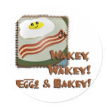 Wakey Eggs & Bakey Round Stickers