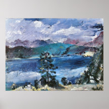 Walchensee with larch by Lovis Corinth Poster