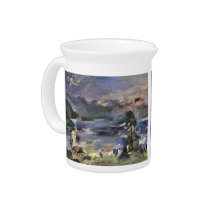 Walchensee with rising moon by Lovis Corinth Pitchers