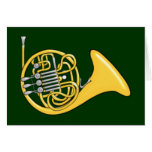 Waldhorn french horn greeting card