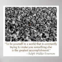 Waldo Emerson quote - be yourself poster
