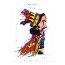 Wales Caricature Map posters