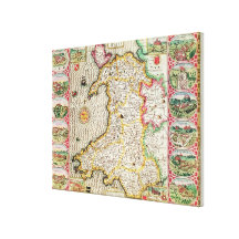 Wales, engraved by Jodocus Hondius Gallery Wrap Canvas