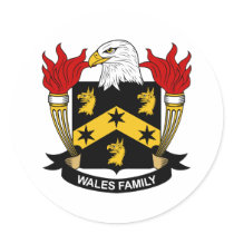 Wales Family Crest stickers by coatsofarms Wales Family Crest stickers