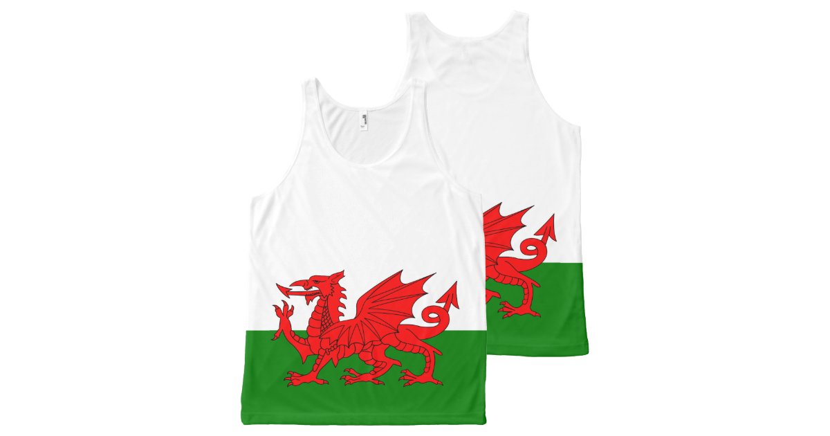 Wales flag All-Over print tank top | Zazzle
