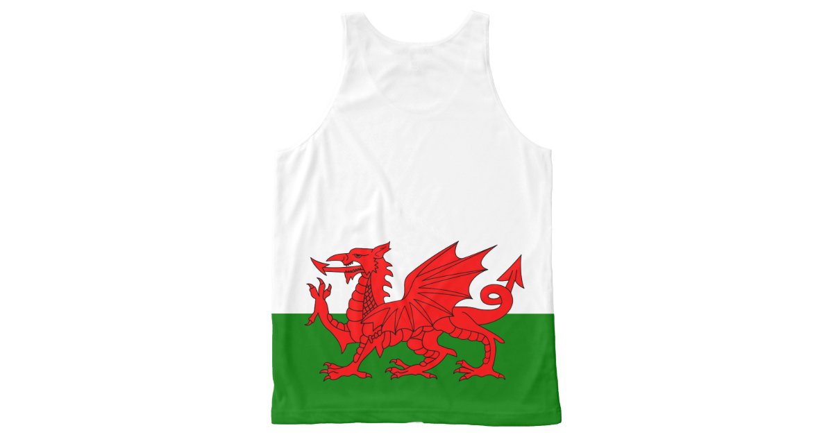 Wales flag All-Over print tank top | Zazzle