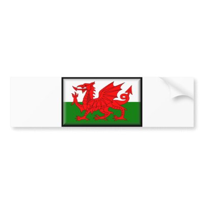 Wales Flag Bumper Stickers by jacinto888