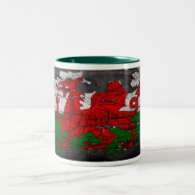Wales Flag Distressed Coffee Mugs