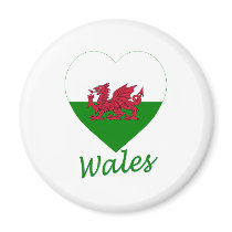 Wales Flag Heart magnets by Vexillophile Wales Flag Heart magnets