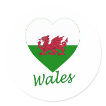 Wales Flag Heart stickers by Vexillophile Wales Flag Heart stickers