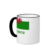 Wales Flag with Name in Welsh mugs by Vexillophile Wales Flag with Name in Welsh mugs
