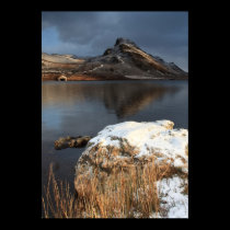 Wales, snow and lake posters