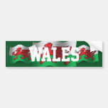 Wales Waving Flag Bumper Stickers
