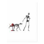 walk dog postcard
