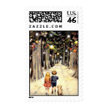 Walk Down Christmas Lane - Vintage Postage Stamp