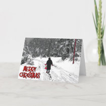 Walk In Snow Christmas Card cards