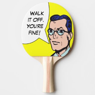 Walk It Off Comic Book Ping Pong Paddle