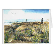 Walk on the Ocean Park Beach Greeting Cards