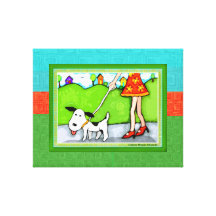 Walk The Dog Gallery Wrapped Canvas Print