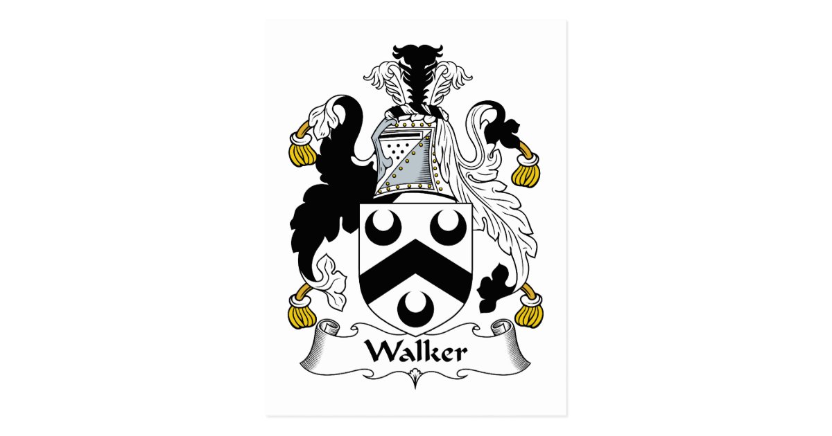 Walker Family Crest Postcard Zazzle