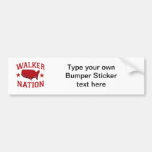 WALKER NATION BUMPER STICKER