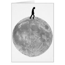 Walker on the moon greeting card