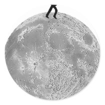 Walker on the moon round sticker
