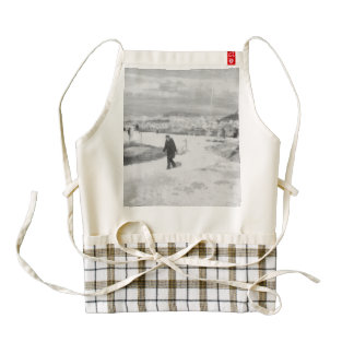Walking among snow and ice zazzle HEART apron