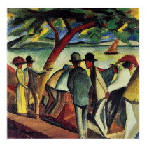 Walking at the lake I by August Macke posters