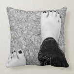 Walking Barefoot Throw Pillow