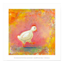 Walking chicken needs solitude - original art posters