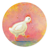 Walking chicken needs solitude - original art stickers