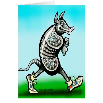 Walking Dillo Greeting Card by FunGraphix