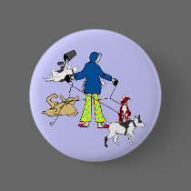 Walking Flyball Dogs buttons