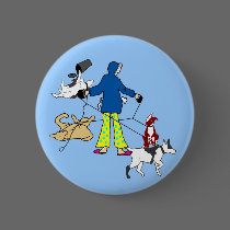 Walking Flyball Dogs buttons