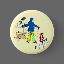 Walking Flyball Dogs buttons