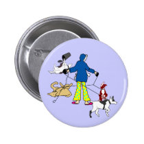 Walking Flyball Dogs buttons