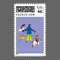 Walking Flyball Dogs postage
